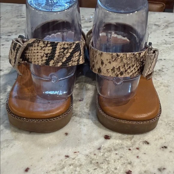 Franco Sarto Kayleigh slingback sandals in a snakeskin print leather. - Picture 6 of 11